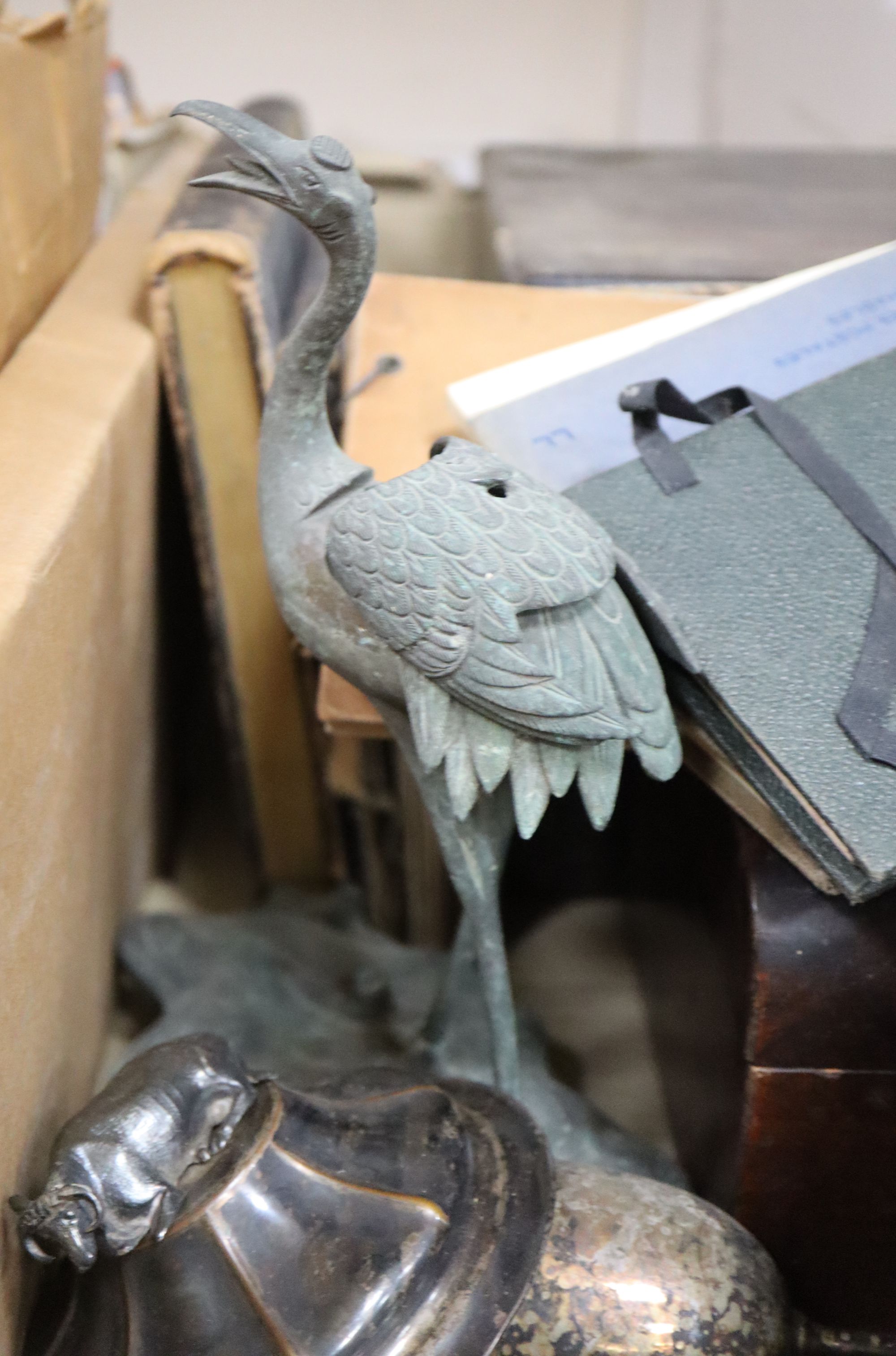 A glass six light chandelier, various betel nut cutters, Polymeter, seventeen various late 19th/early 20th century sketch books etc